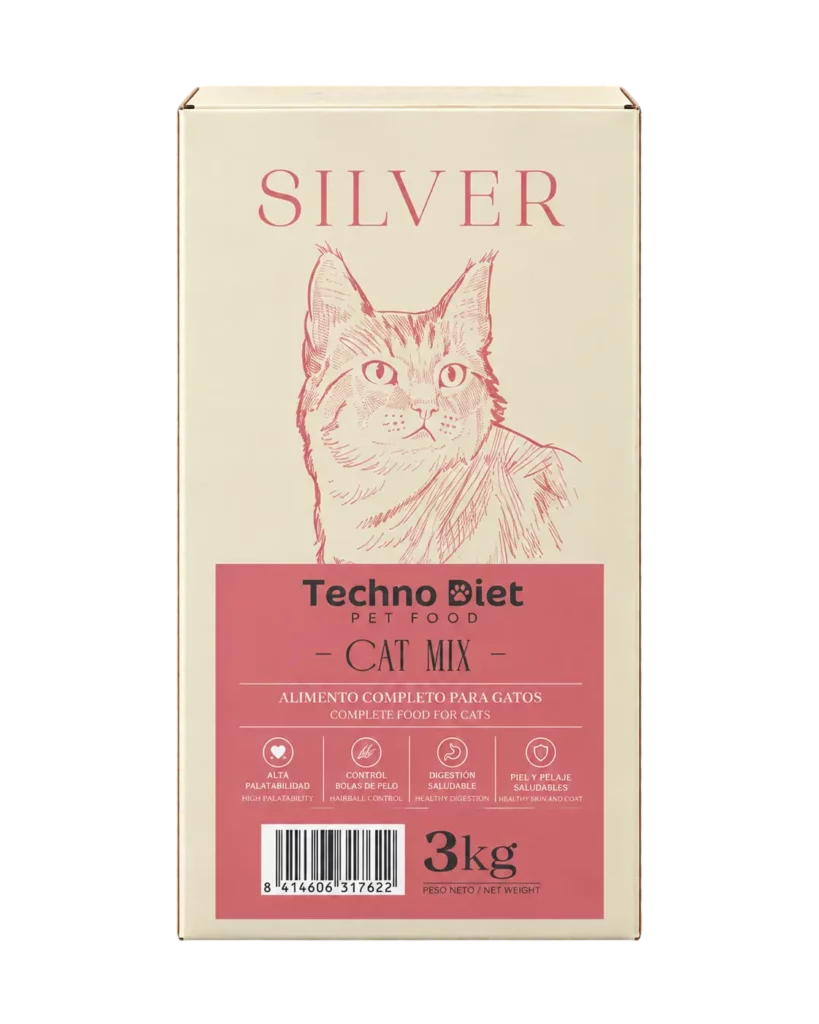 Vista frontal de Techno Diet Cat Mix